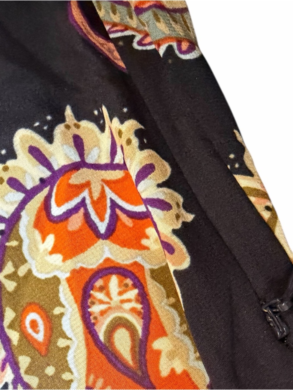 Tory Burch Navy Paisley Long-Sleeve Midi Dress sz 2 - Picture 6 of 7